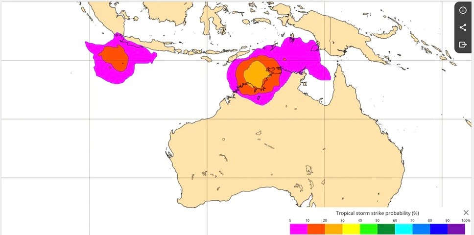 Image: Tropical cyclone probability for Friday, November 21. Source: ECMWF.